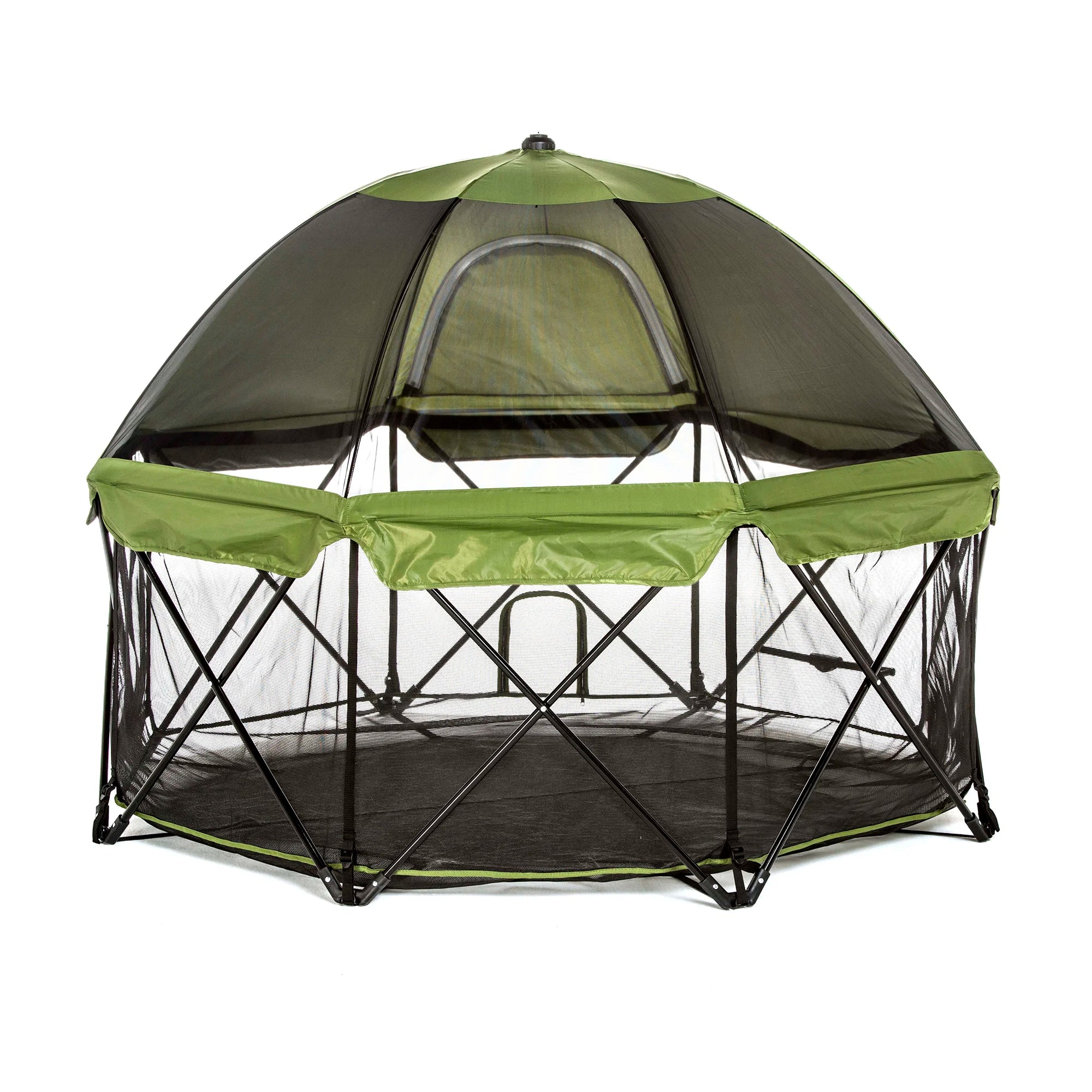 The Portable Pet Pen with Canopy on a white background.