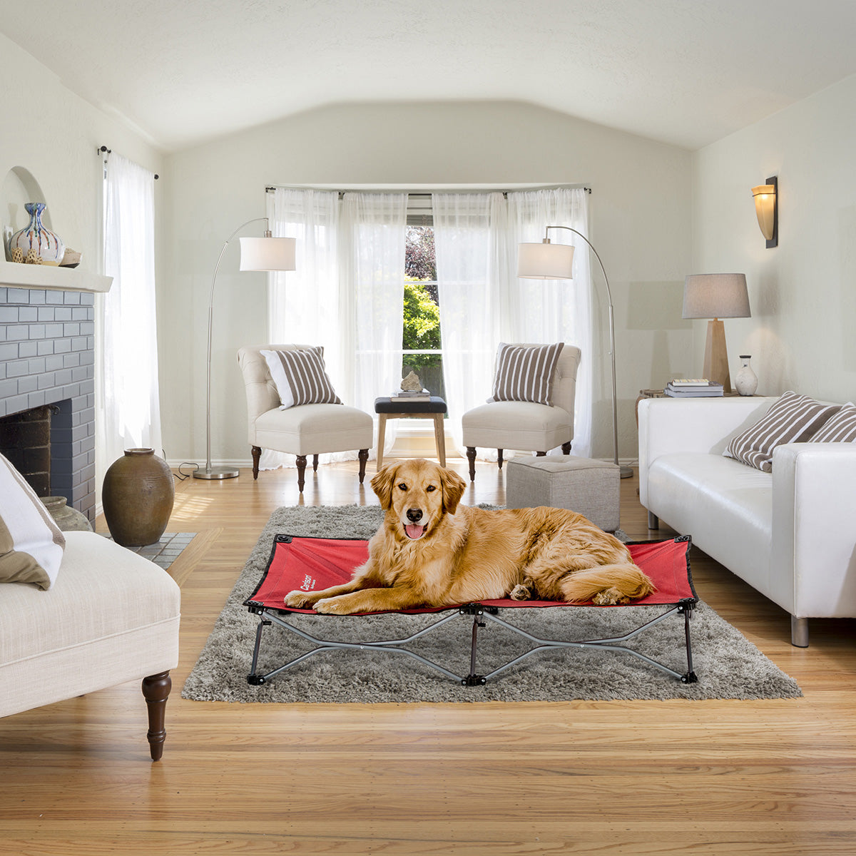 Large Elevated Dog Bed - Red