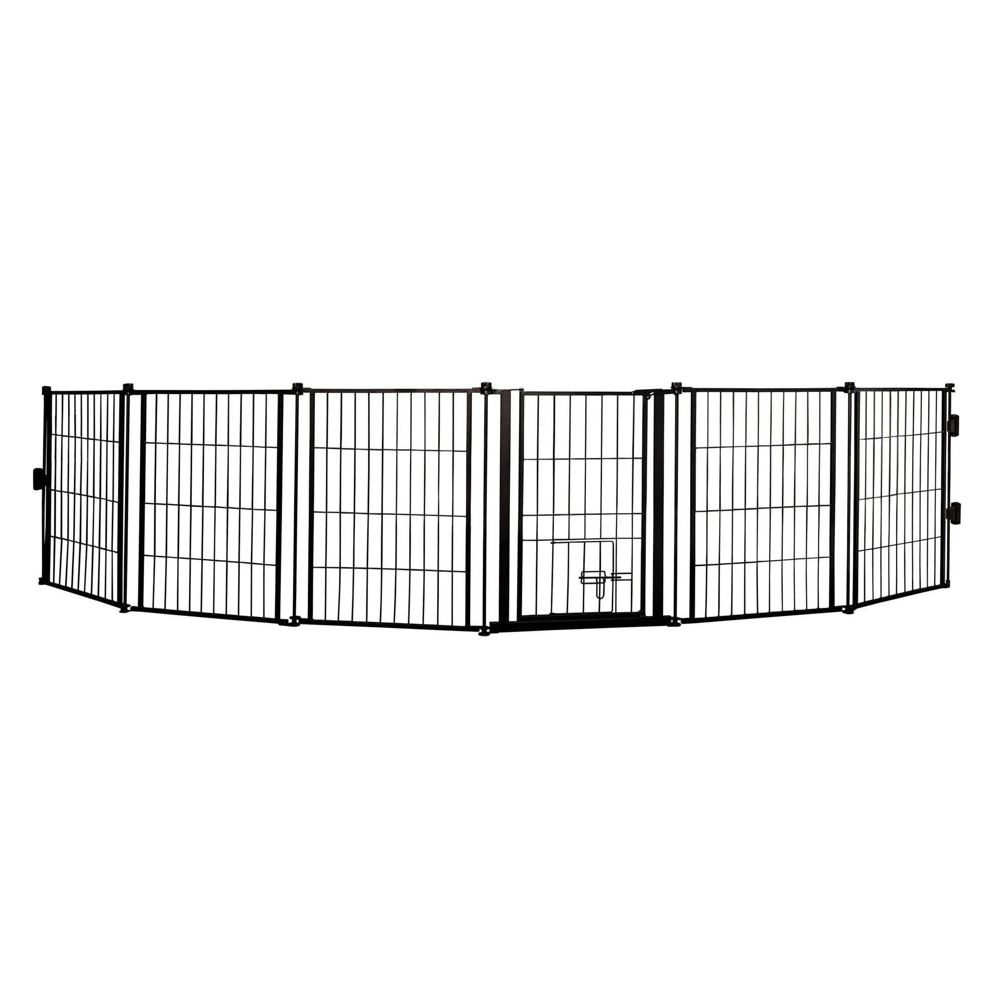 Outdoor Super Wide Pet Pen and Gate on white background.