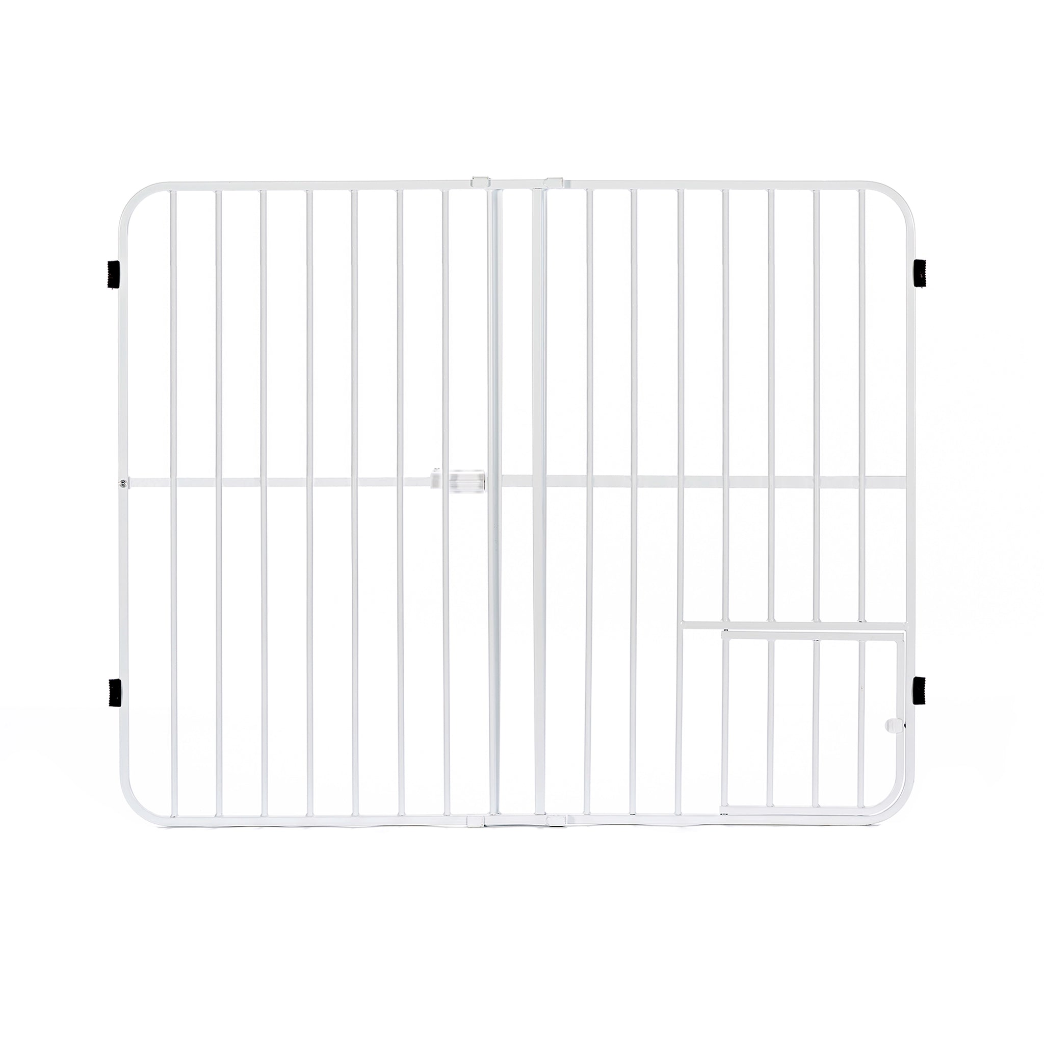 White metal gate on a white background