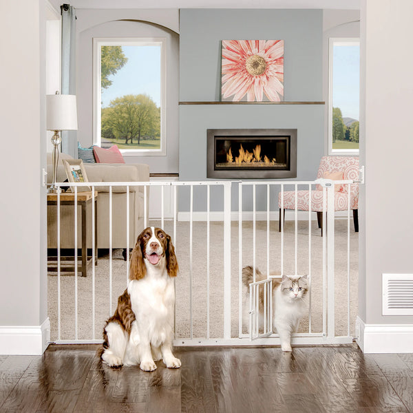 Carlson 76 inch wide flexi clearance configurable walk through pet gate