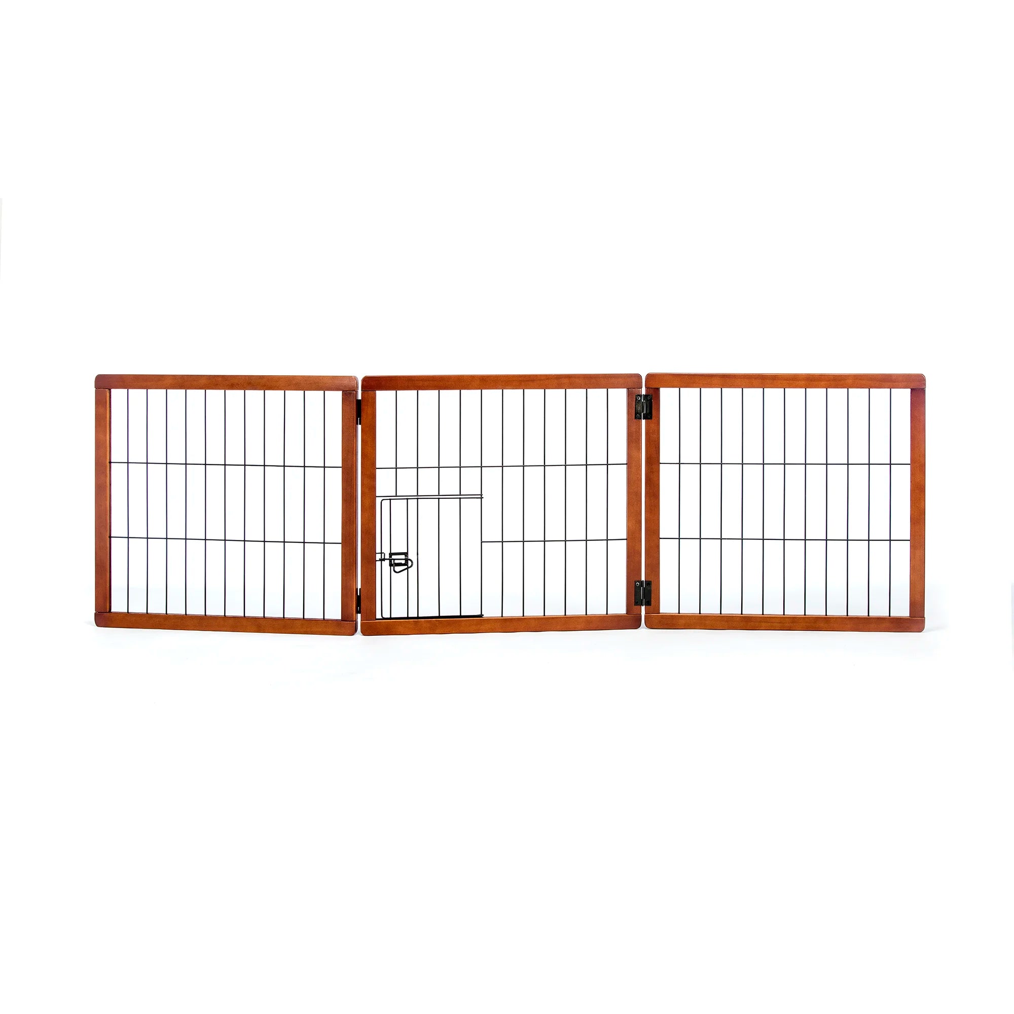 Design Paw 3 Panel Wooden Pet Gate on white background.