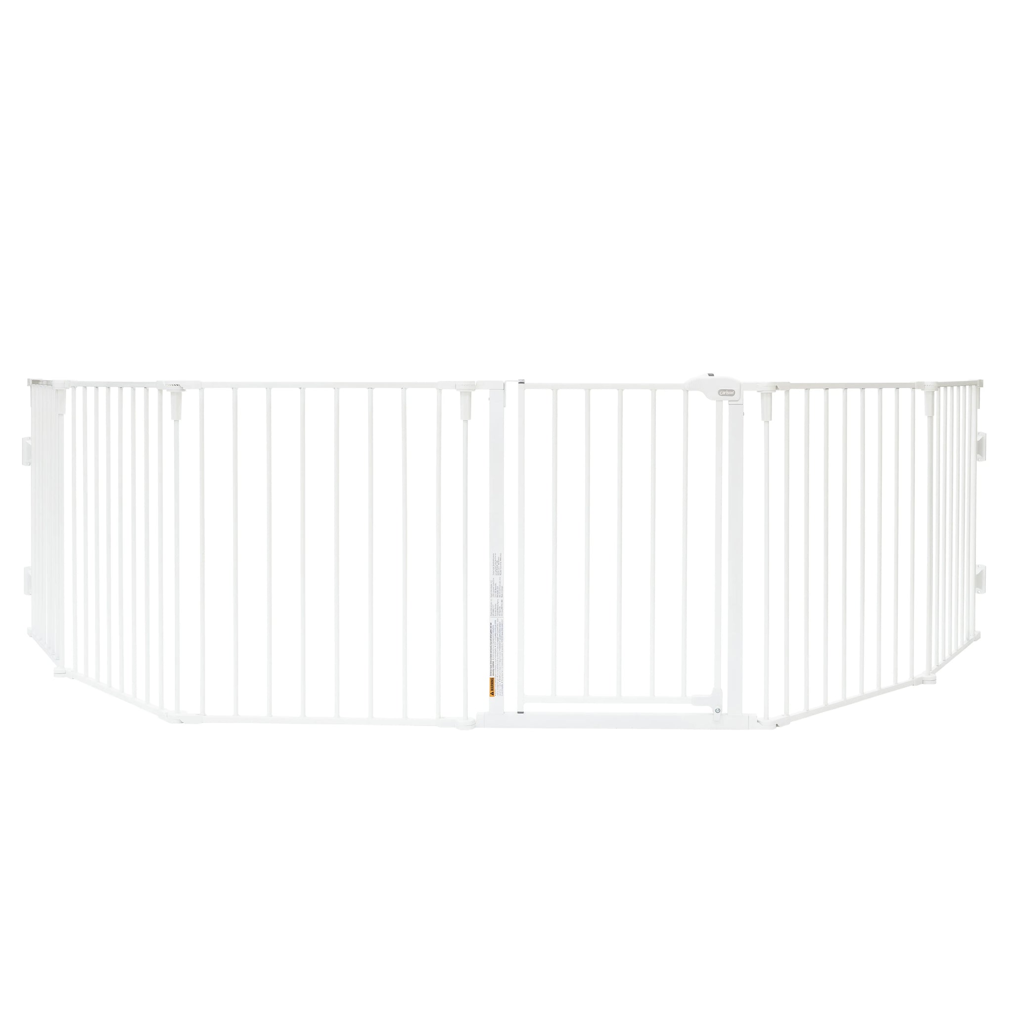 White pet gate on a white background