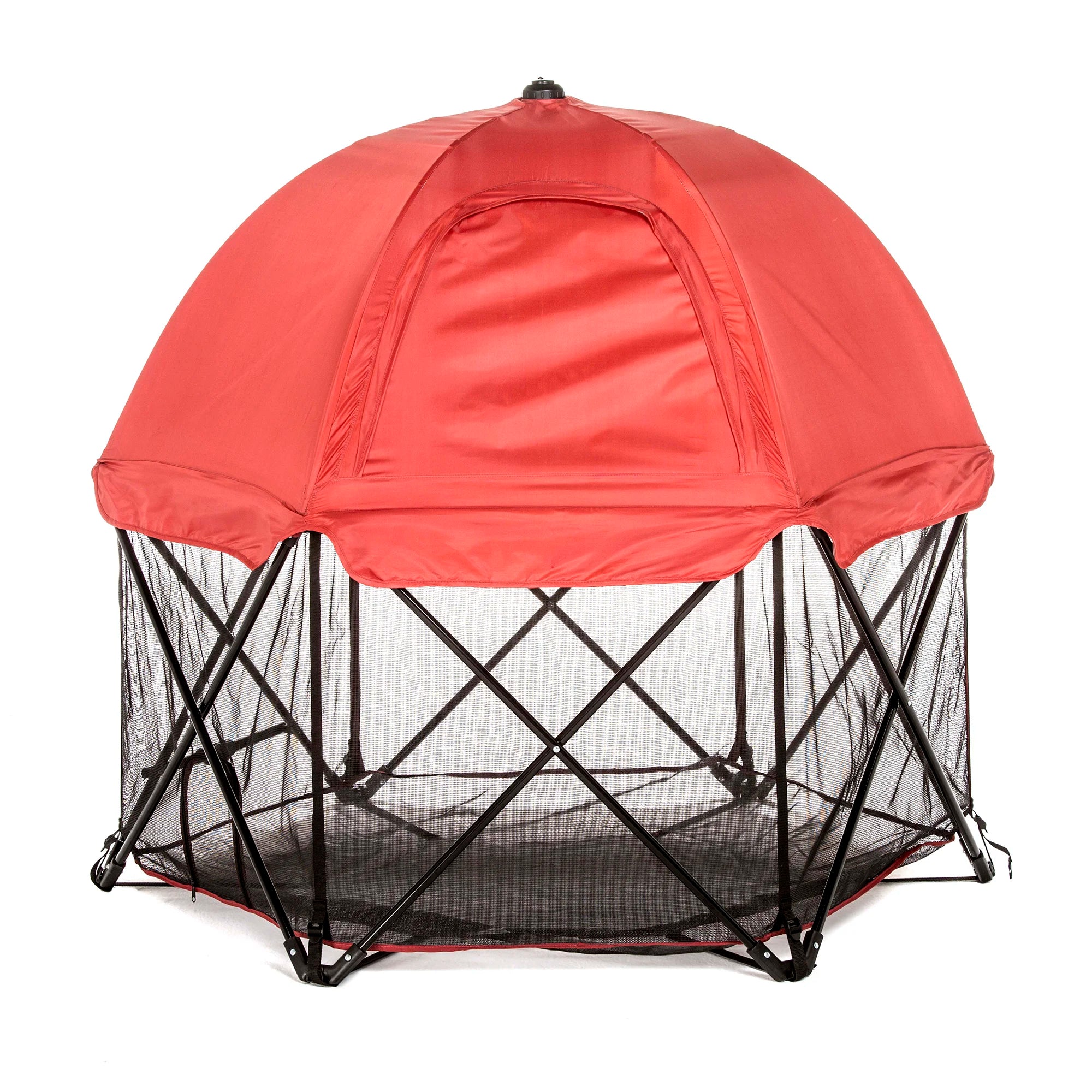 Portable Pet Pen with Canopy on white background.