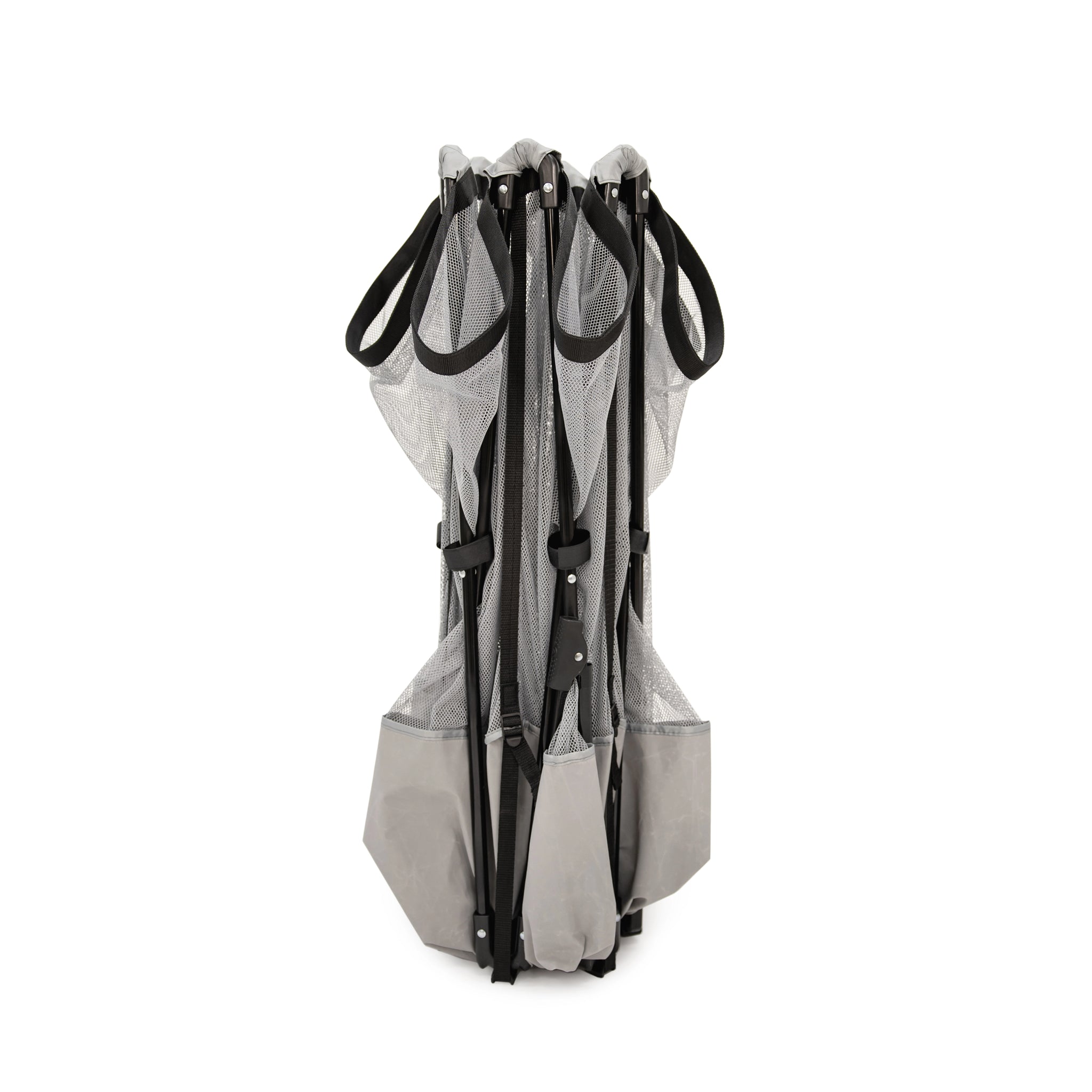 Folded up pet pen on white background