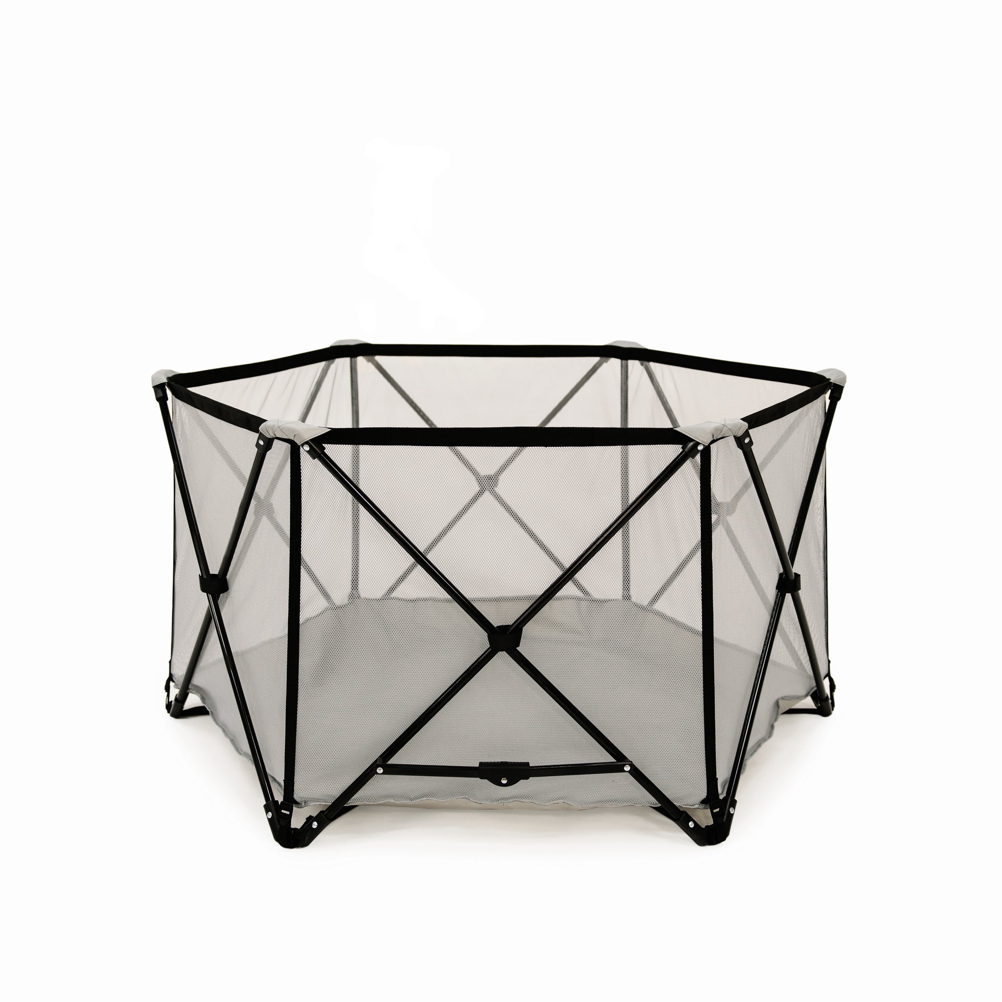 Pet pen with black frame on a white background